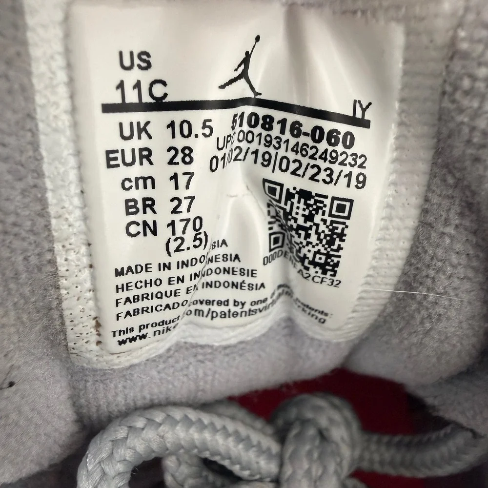 Nike Air Jordan 12 Retro Wolf Grey Racer Pink Kids Shoes 510816-060 Size 11C